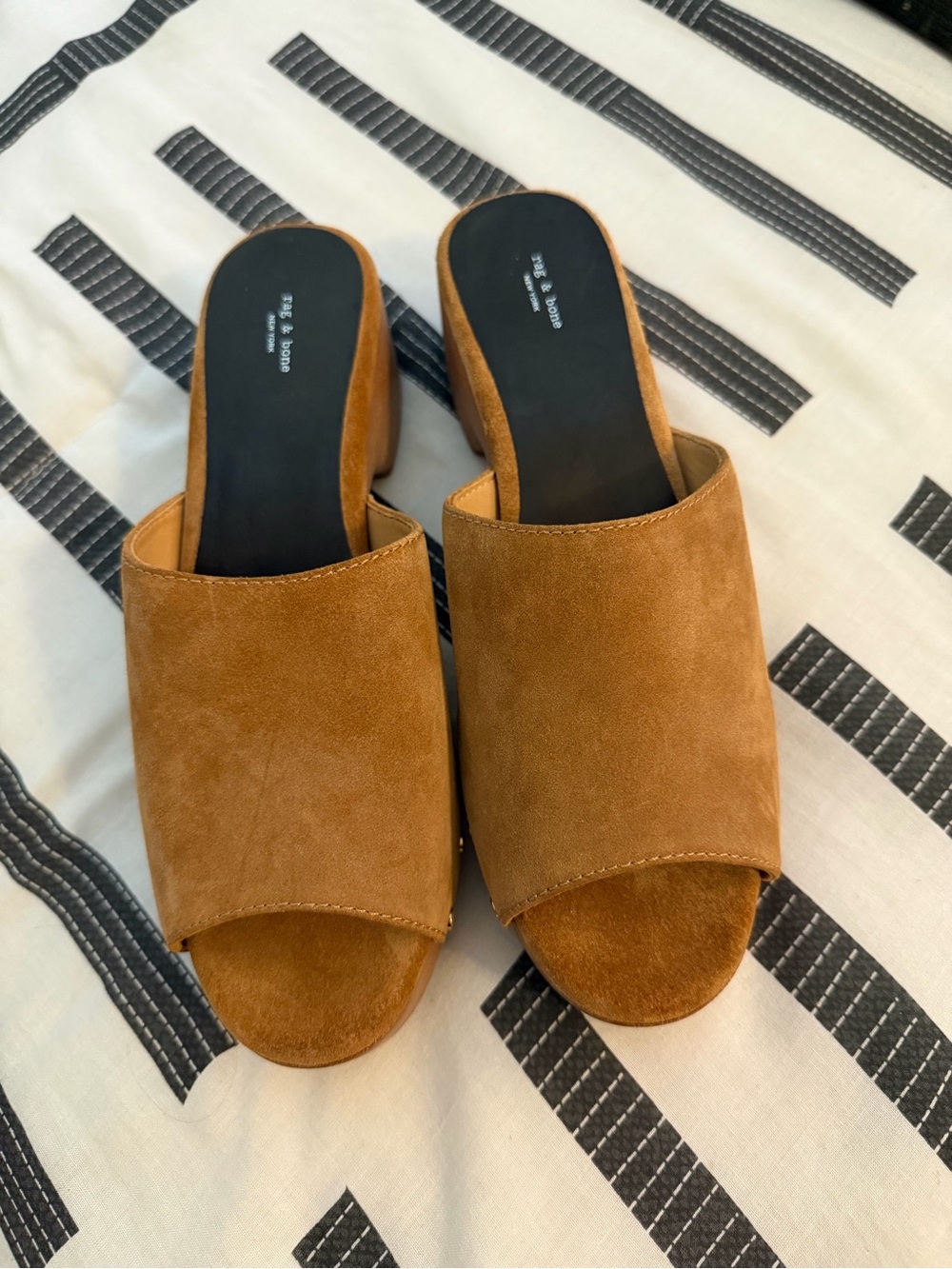 Rag & Bone Mara Suede Open Toe Platform Clogs / Sandals, size 9 - never worn - Picture 3 of 7